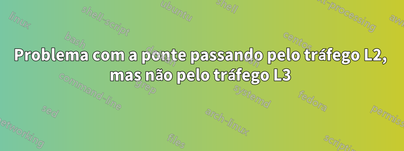 Problema com a ponte passando pelo tráfego L2, mas não pelo tráfego L3