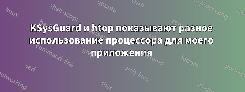 KSysGuard и htop показывают разное использование процессора для моего приложения