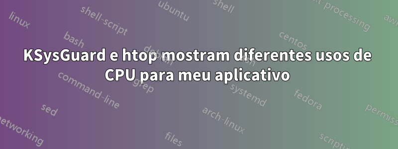 KSysGuard e htop mostram diferentes usos de CPU para meu aplicativo