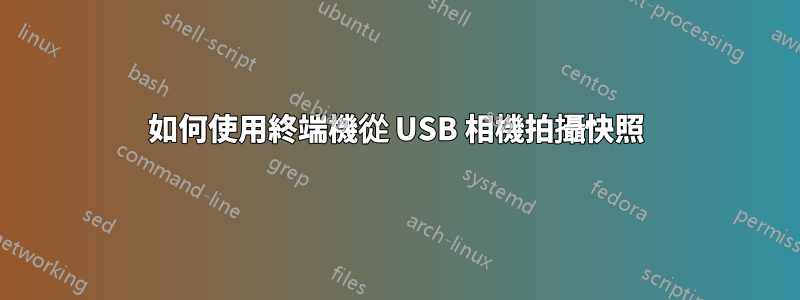 如何使用終端機從 USB 相機拍攝快照