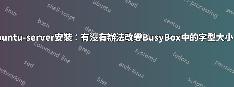 ubuntu-server安裝：有沒有辦法改變BusyBox中的字型大小？