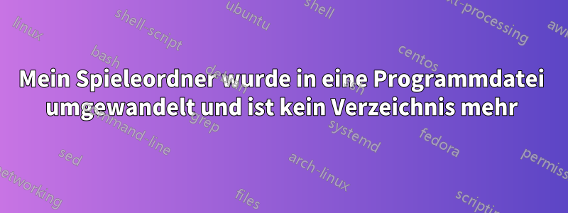 Mein Spieleordner wurde in eine Programmdatei umgewandelt und ist kein Verzeichnis mehr