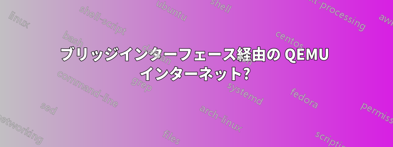 ブリッジインターフェース経由の Q​​EMU インターネット?