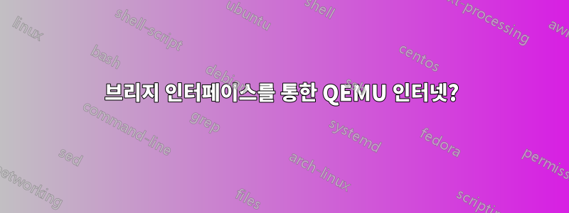 브리지 인터페이스를 통한 QEMU 인터넷?