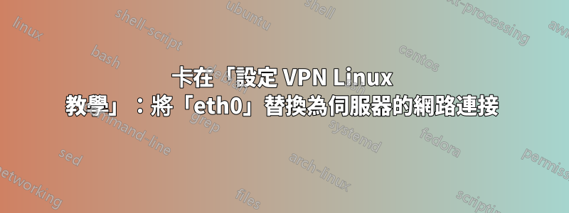 卡在「設定 VPN Linux 教學」：將「eth0」替換為伺服器的網路連接