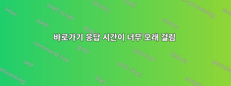 바로가기 응답 시간이 너무 오래 걸림