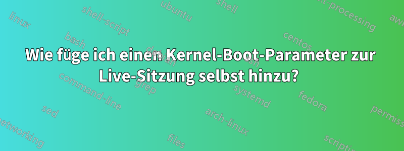 Wie füge ich einen Kernel-Boot-Parameter zur Live-Sitzung selbst hinzu? 