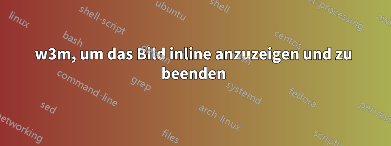 w3m, um das Bild inline anzuzeigen und zu beenden