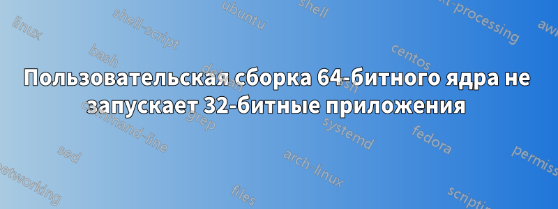 Пользовательская сборка 64-битного ядра не запускает 32-битные приложения