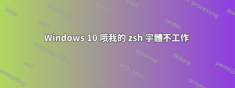 Windows 10 哦我的 zsh 字體不工作