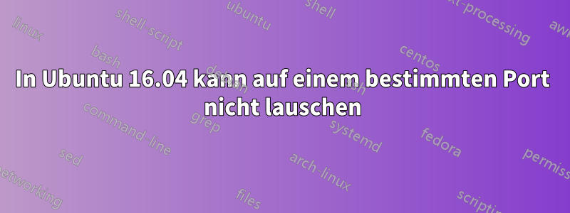 In Ubuntu 16.04 kann auf einem bestimmten Port nicht lauschen