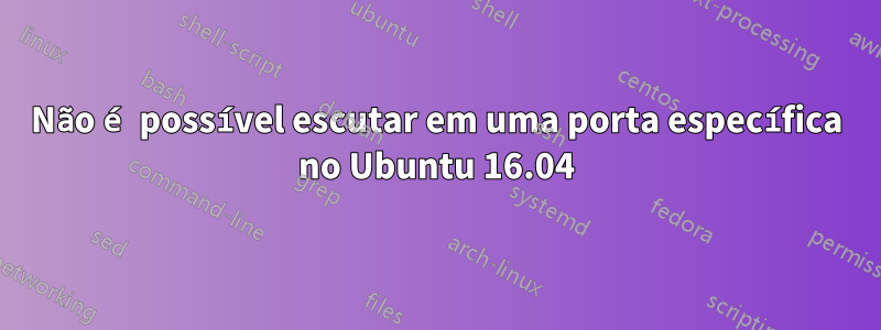 Não é possível escutar em uma porta específica no Ubuntu 16.04