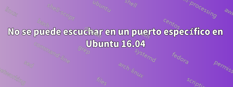 No se puede escuchar en un puerto específico en Ubuntu 16.04