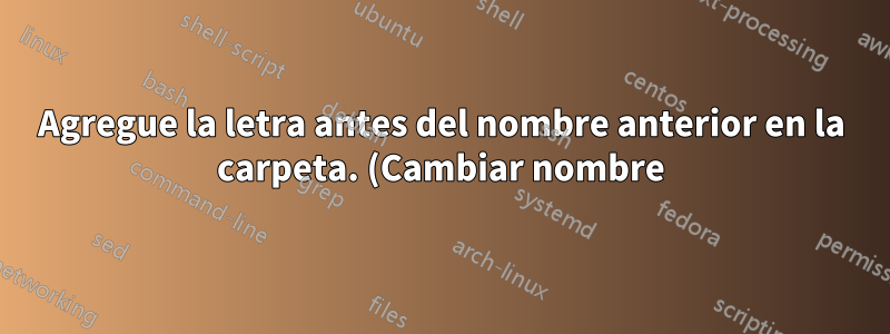 Agregue la letra antes del nombre anterior en la carpeta. (Cambiar nombre)