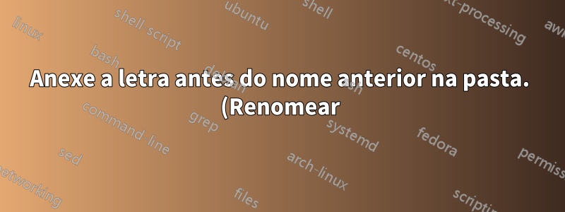 Anexe a letra antes do nome anterior na pasta. (Renomear)