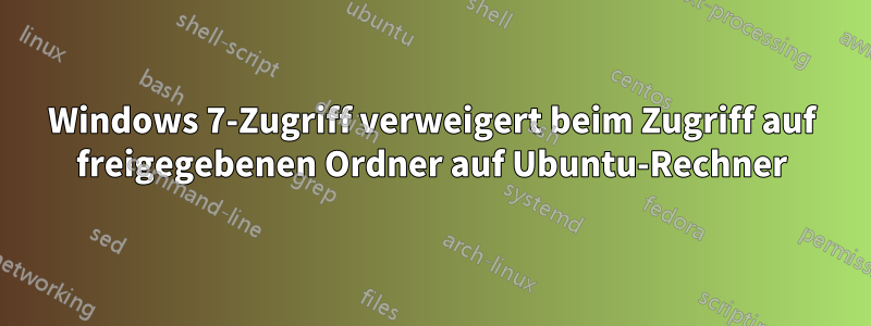 Windows 7-Zugriff verweigert beim Zugriff auf freigegebenen Ordner auf Ubuntu-Rechner