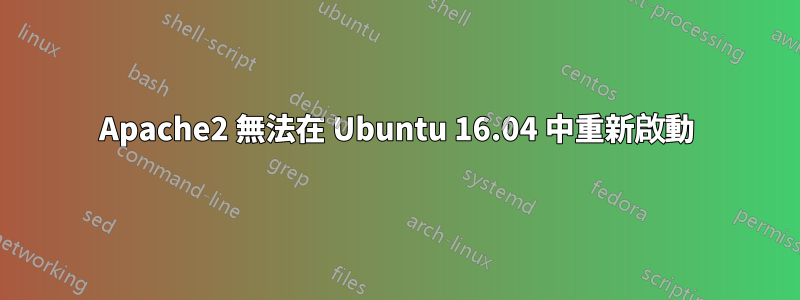 Apache2 無法在 Ubuntu 16.04 中重新啟動