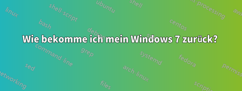 Wie bekomme ich mein Windows 7 zurück?