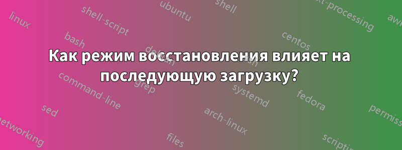 Как режим восстановления влияет на последующую загрузку?