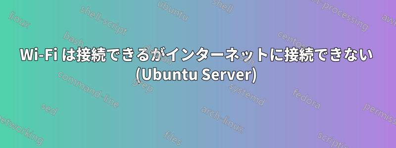 Wi-Fi は接続できるがインターネットに接続できない (Ubuntu Server)