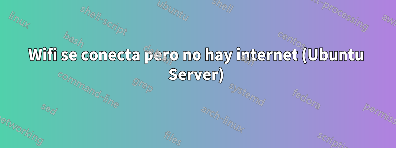 Wifi se conecta pero no hay internet (Ubuntu Server)