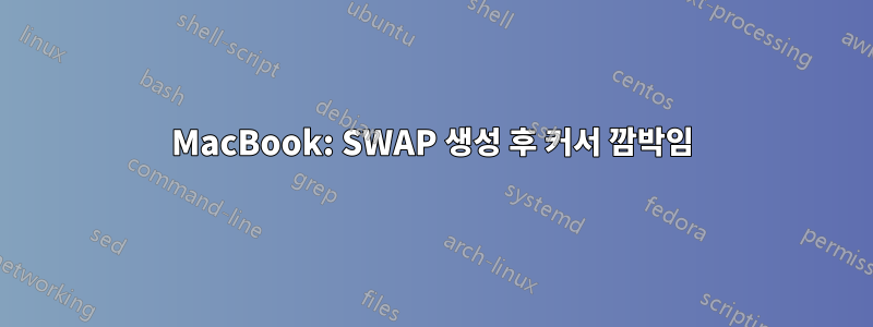 MacBook: SWAP 생성 후 커서 깜박임