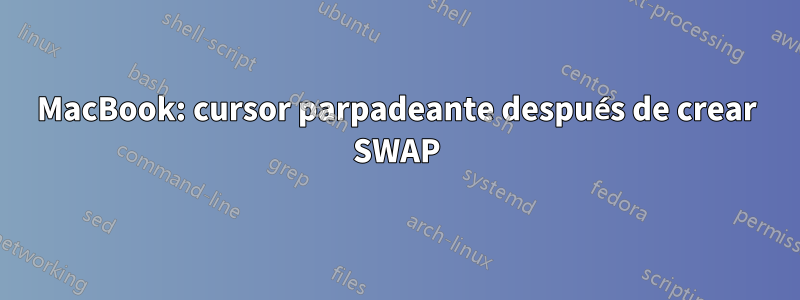 MacBook: cursor parpadeante después de crear SWAP