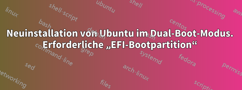 Neuinstallation von Ubuntu im Dual-Boot-Modus. Erforderliche „EFI-Bootpartition“