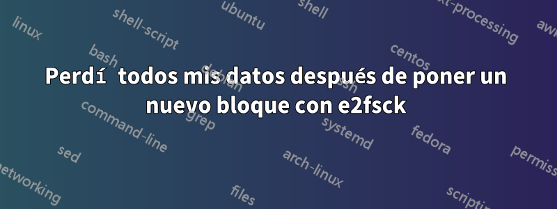 Perdí todos mis datos después de poner un nuevo bloque con e2fsck