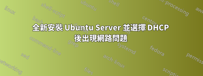 全新安裝 Ubuntu Server 並選擇 DHCP 後出現網路問題