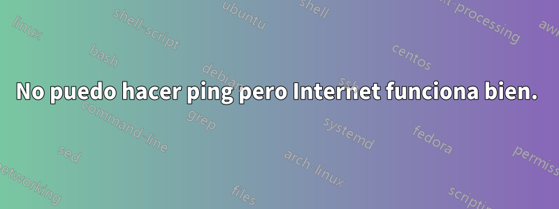 No puedo hacer ping pero Internet funciona bien.