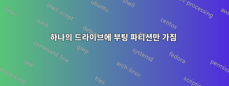 하나의 드라이브에 부팅 파티션만 가짐