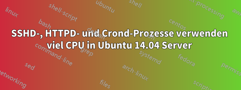 SSHD-, HTTPD- und Crond-Prozesse verwenden viel CPU in Ubuntu 14.04 Server