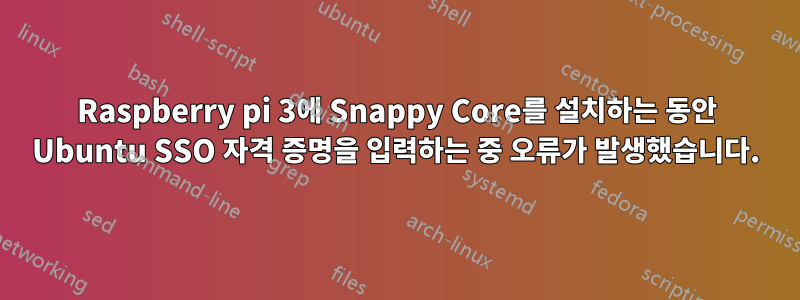 Raspberry pi 3에 Snappy Core를 설치하는 동안 Ubuntu SSO 자격 증명을 입력하는 중 오류가 발생했습니다.