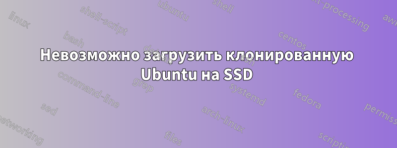 Невозможно загрузить клонированную Ubuntu на SSD