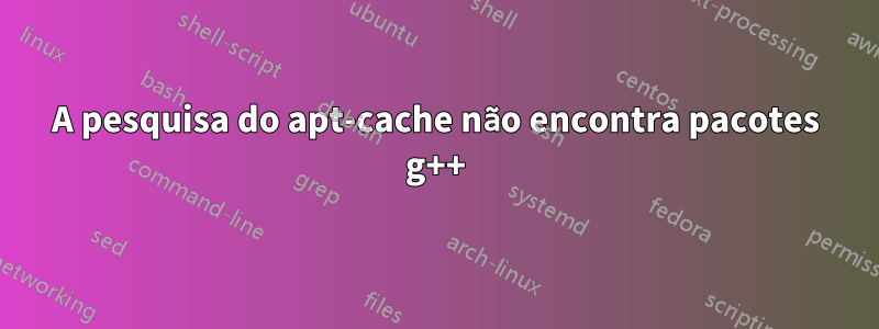 A pesquisa do apt-cache não encontra pacotes g++