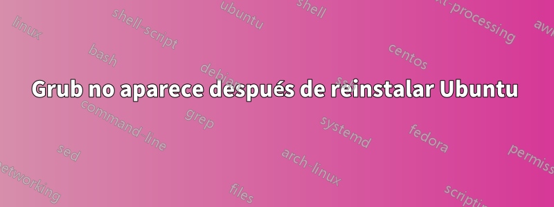 Grub no aparece después de reinstalar Ubuntu