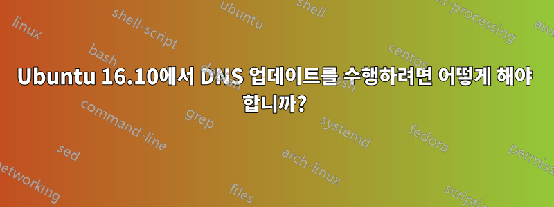 Ubuntu 16.10에서 DNS 업데이트를 수행하려면 어떻게 해야 합니까?