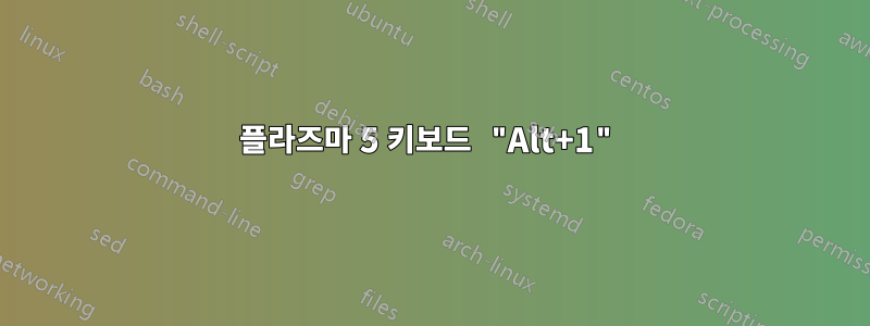 플라즈마 5 키보드 "Alt+1"