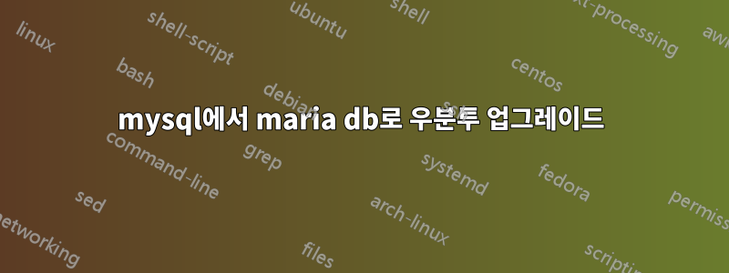 mysql에서 maria db로 우분투 업그레이드