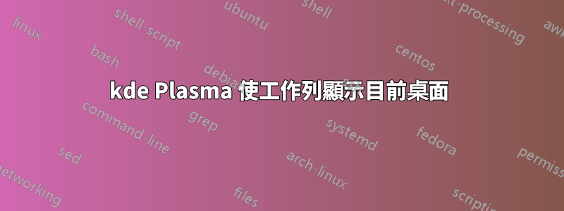 kde Plasma 使工作列顯示目前桌面