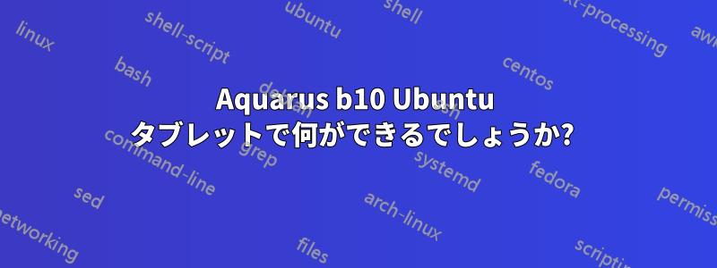 Aquarus b10 Ubuntu タブレットで何ができるでしょうか? 