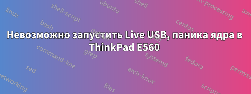 Невозможно запустить Live USB, паника ядра в ThinkPad E560