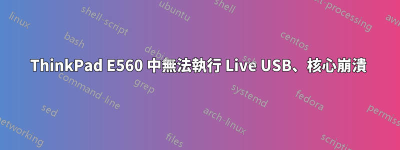 ThinkPad E560 中無法執行 Live USB、核心崩潰