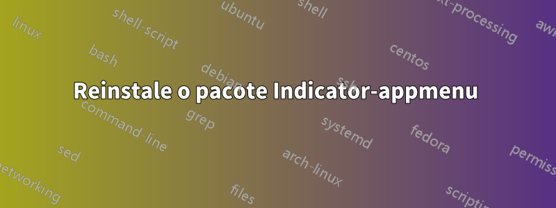 Reinstale o pacote Indicator-appmenu