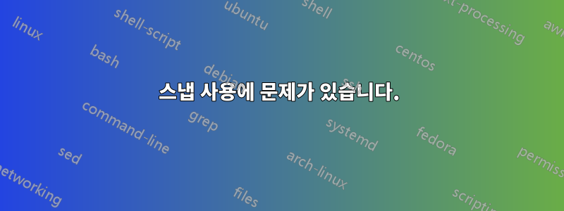 스냅 사용에 문제가 있습니다.