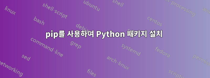 pip를 사용하여 Python 패키지 설치