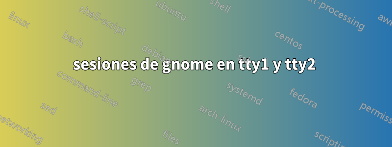 sesiones de gnome en tty1 y tty2