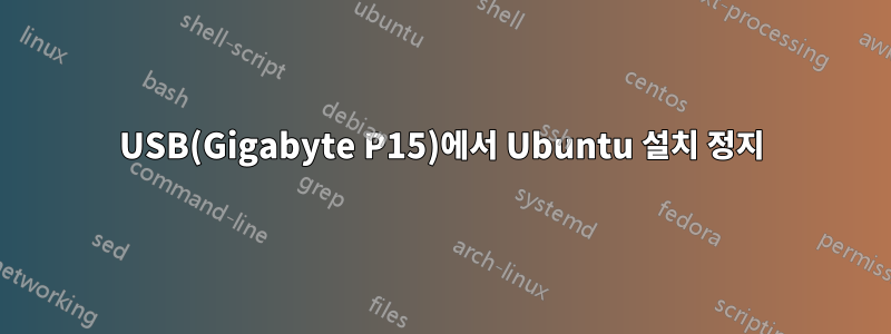 USB(Gigabyte P15)에서 Ubuntu 설치 정지