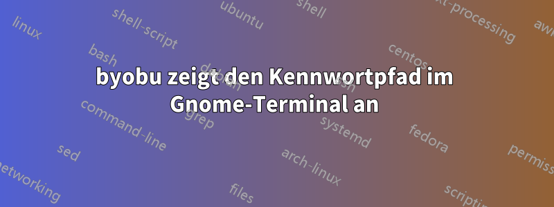 byobu zeigt den Kennwortpfad im Gnome-Terminal an